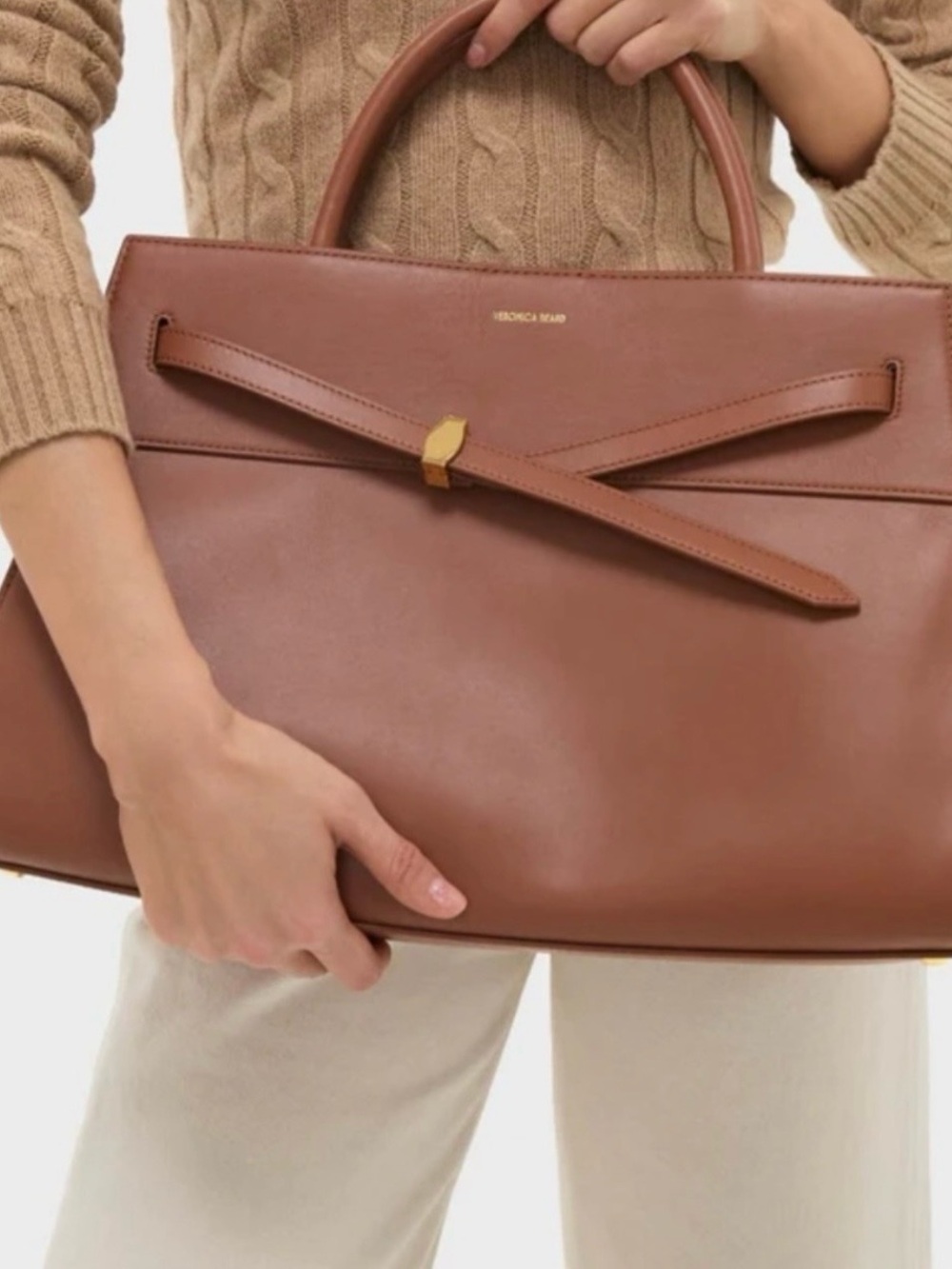 Veronica Beard Hazelwood Large Satchel - Chestnut Brown